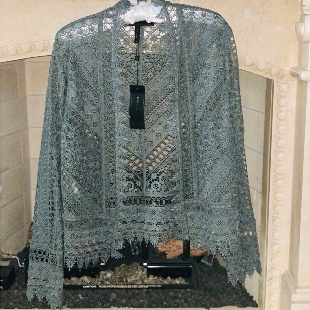 Sage Lace Jacket. BCBG Maxazaria